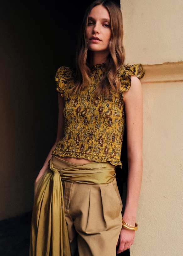 Sézane Liorane Blouse - Kandy Print - Organic Cotton, 100% natural fabric tops