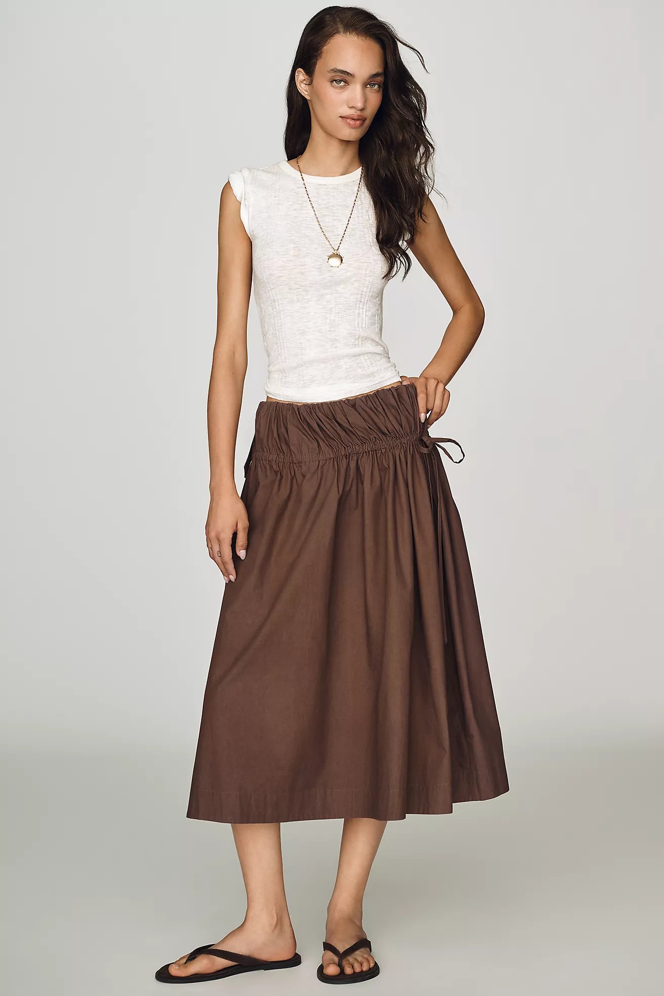 Damson Madder Caspia Midi Skirt, 100% natural fabric skirts