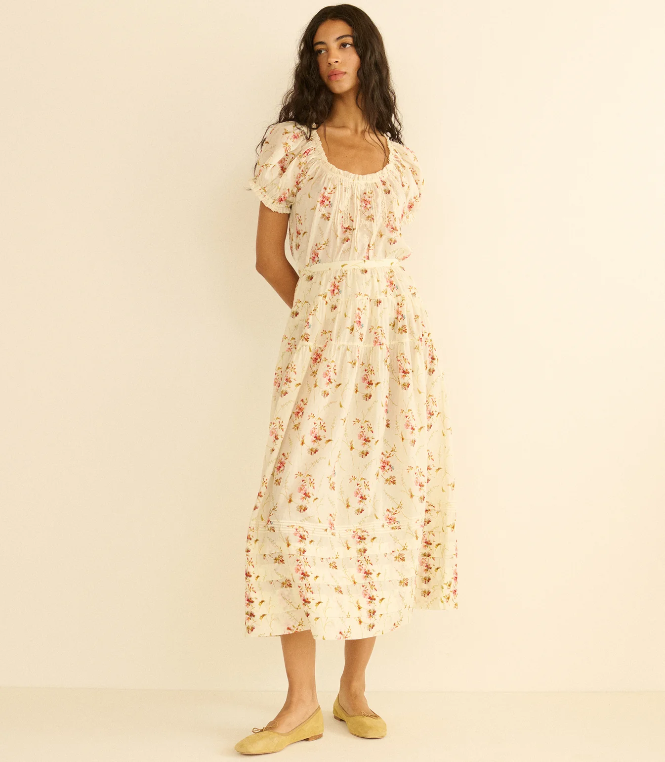 DOEN Marie Skirt - Blanc Prairie Rose, 100% natural fabric skirts