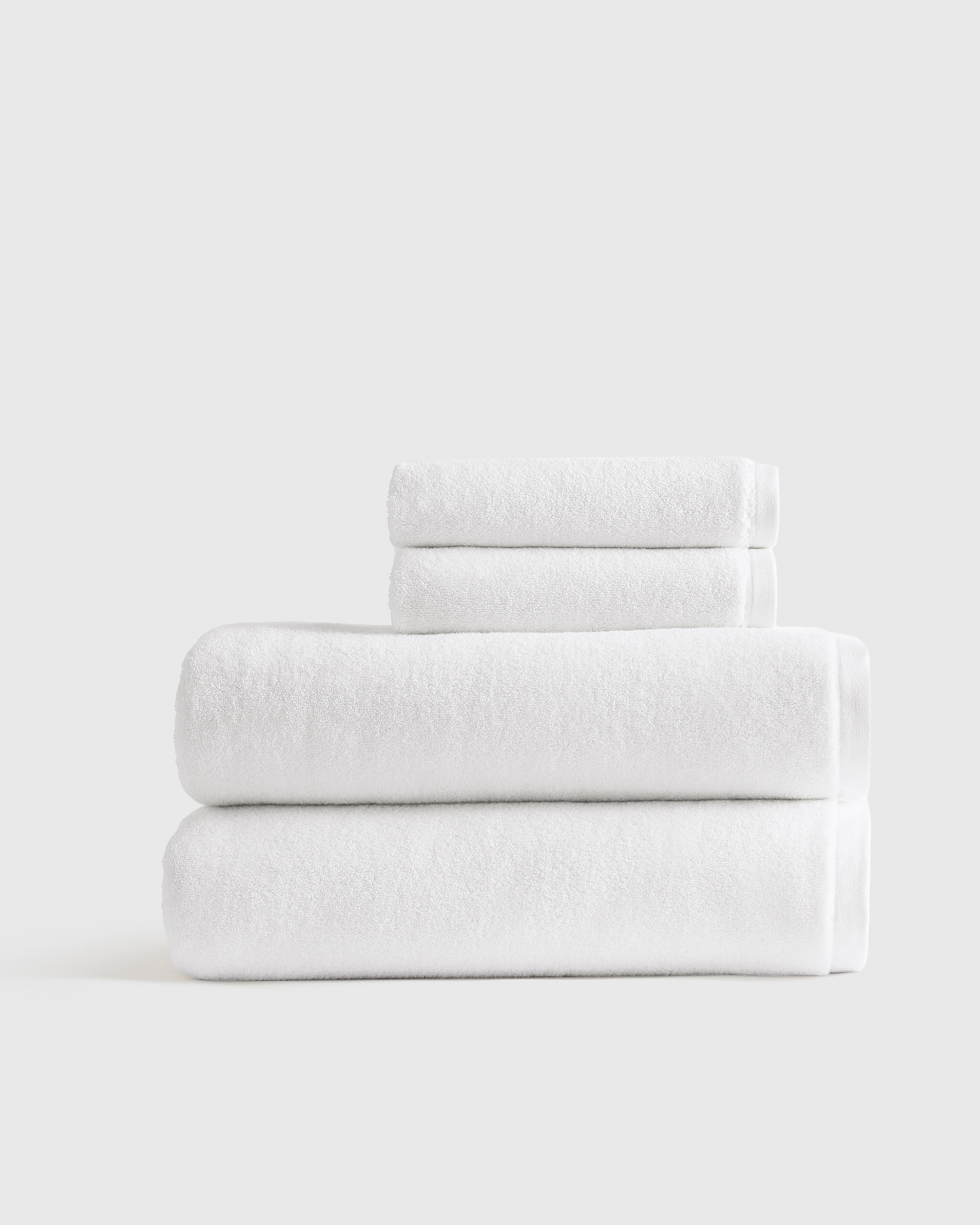 Quince Plush Organic Turkish Cotton Bath Bundle (4 pieces) in White, 100% natural fabric bath towels