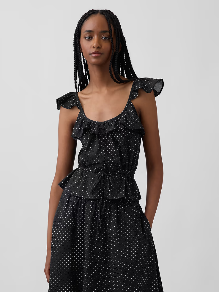 GAP Flutter-Sleeve Tie-Waist Top, 100% natural fabric tops
