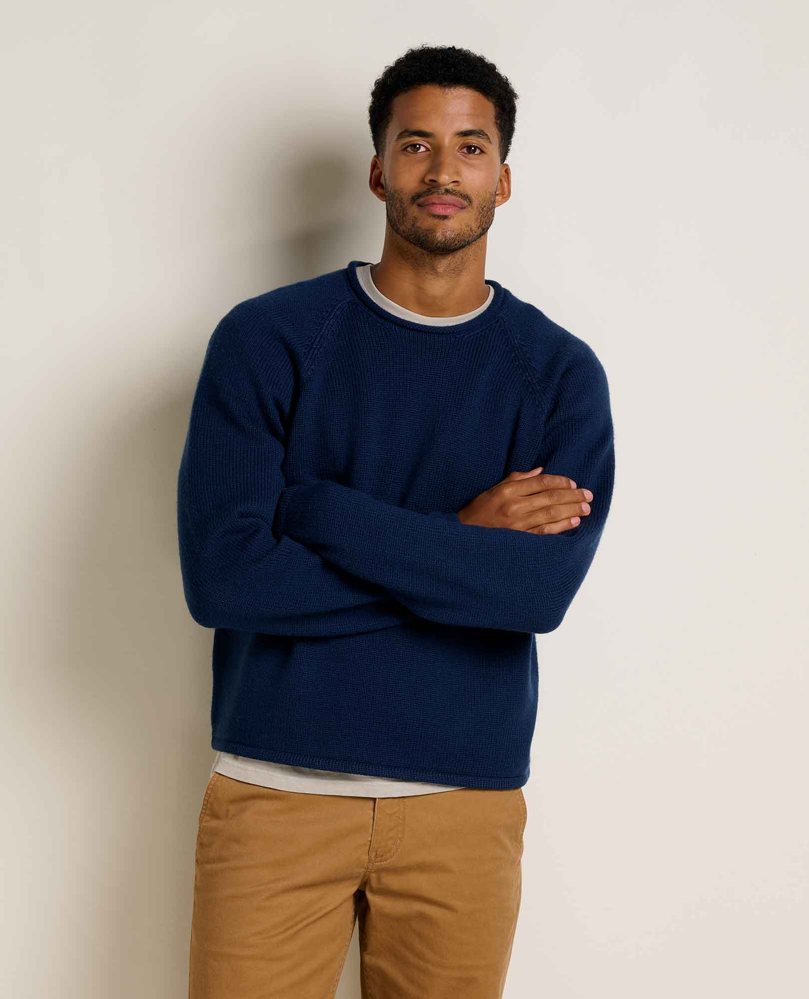Toad&Co Men's Alpineglo Roll Neck Sweater, 100% natural fabric knitwear