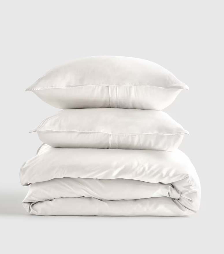 Quince Bamboo Duvet Cover Set in Ivory, 100% natural fabric duvet covers & sets