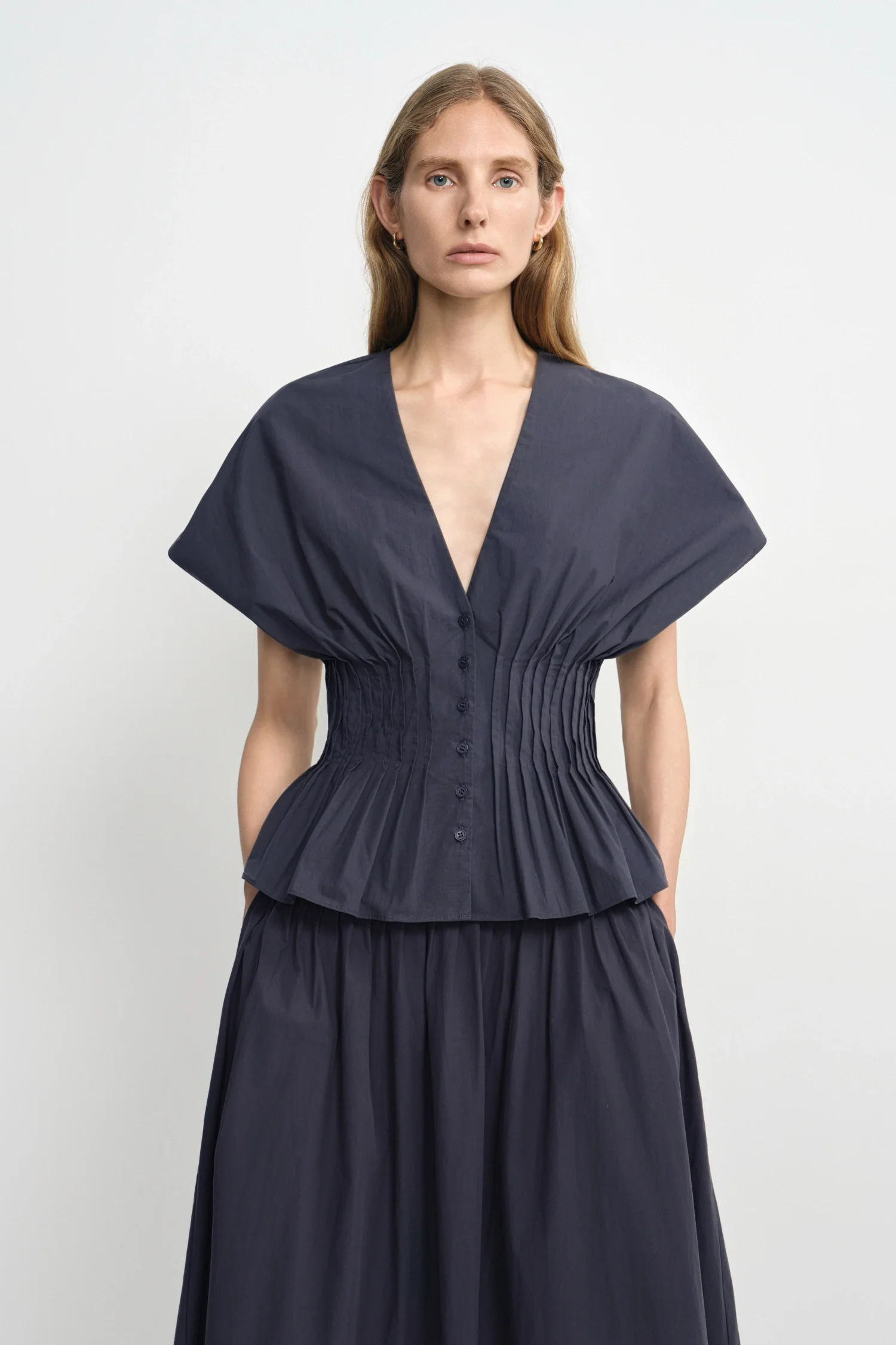 Rue Sophie Piquenique Pintuck Shirt, 100% natural fabric tops
