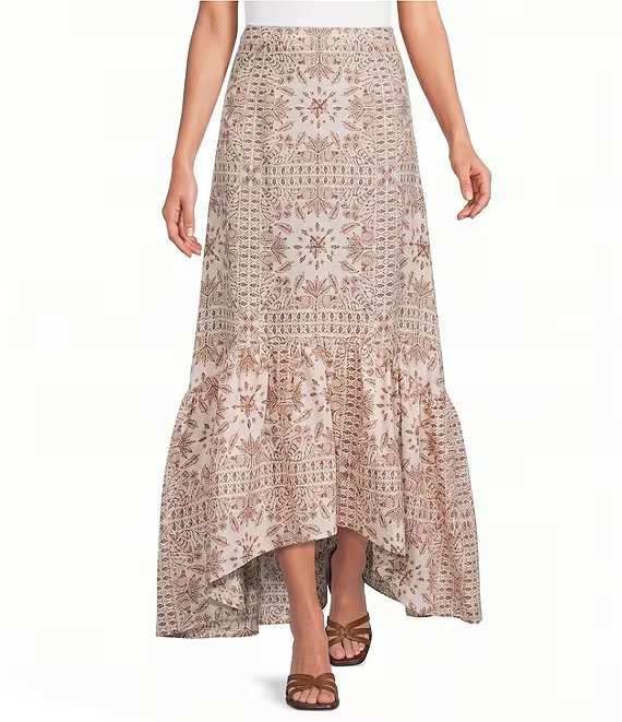 MASONS DAUGHTER Blythe Maxi Asymmetrical Skirt, 100% natural fabric skirts