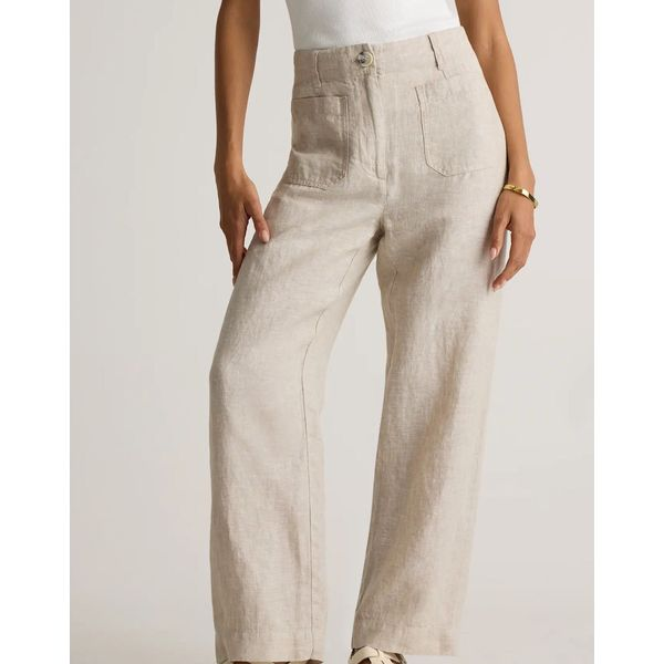 Quince 100% European Linen Patch Pocket Wide Leg Pants, 100% natural fabric pants