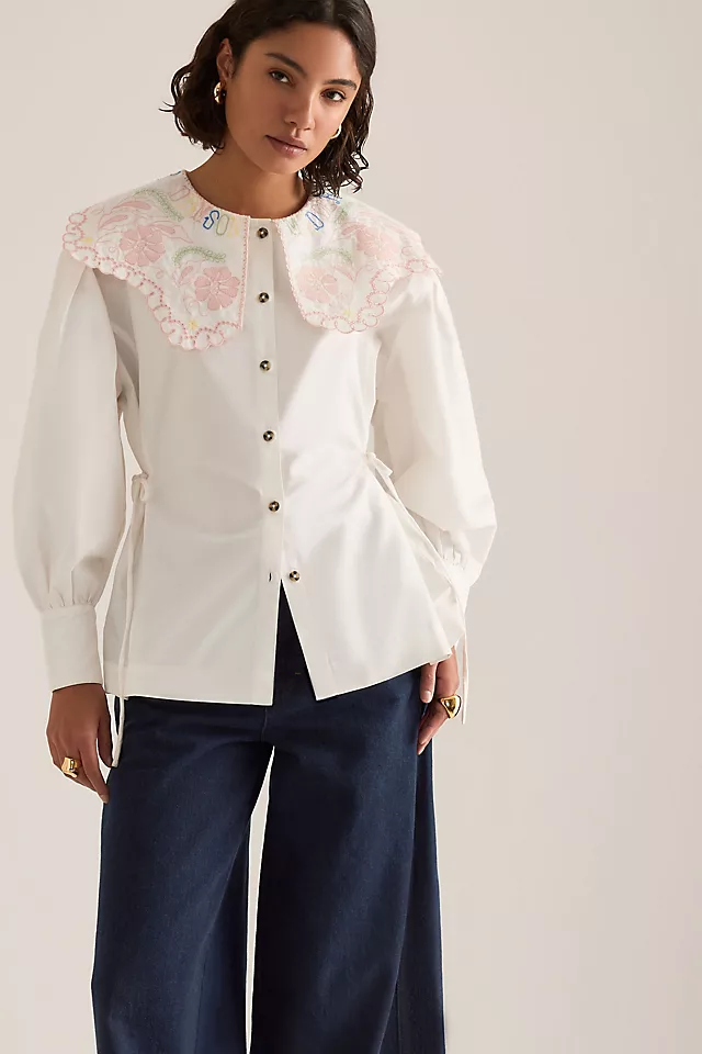 Damson Madder Valentina Collered Top, 100% natural fabric tops