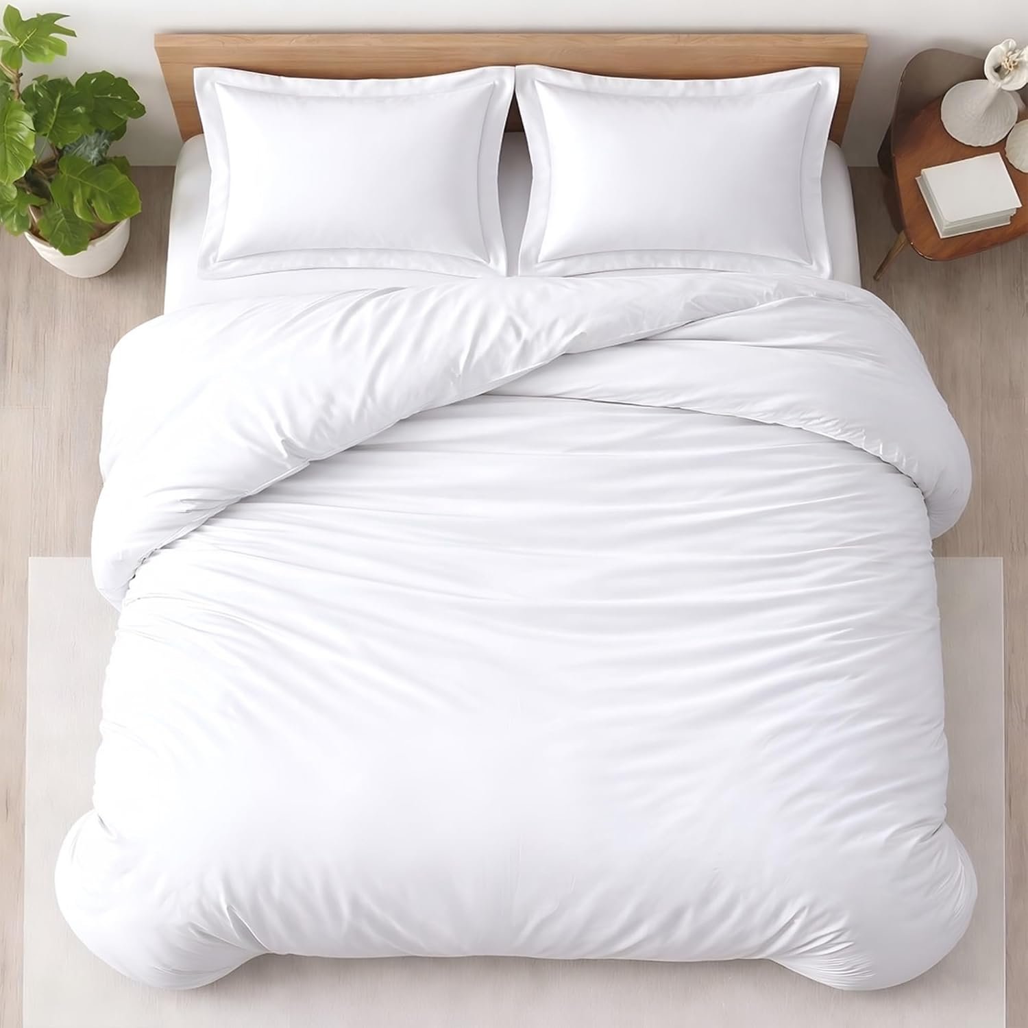 Amazon Amazon.com: Kotton Culture 1 Pc Duvet Cover Queen Size/Full Size-100% Egyptian Cotton 600 Thread Count Ultra Soft Premium Durable Comforter Cover Zipper Closure & Corner Ties- (White, 90" X 90") : Home & Kitchen, 100% natural fabric duvet covers & sets