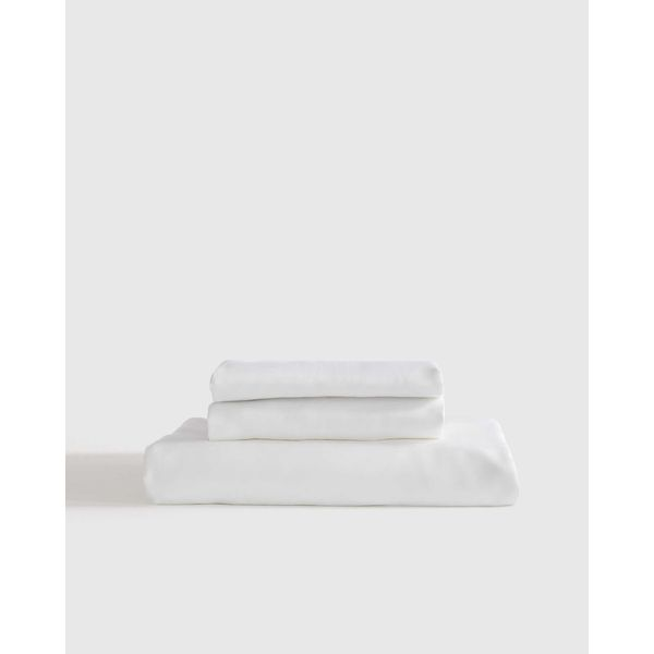 Quince Bamboo Fitted Sheet Set in Ivory, 100% natural fabric bamboo bedding
