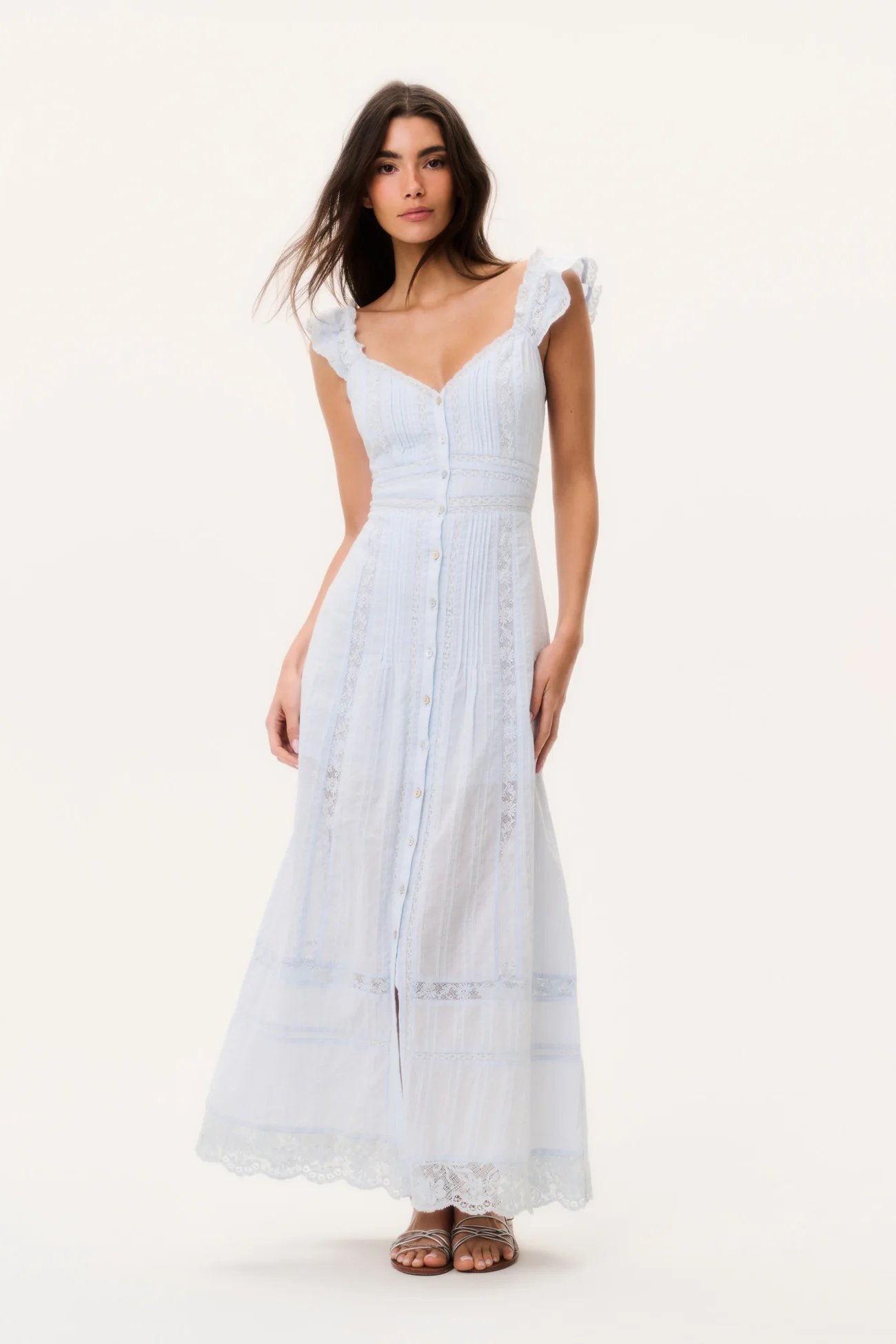 LoveShackFancy Kailette Cotton Maxi Dress – 100% natural cotton