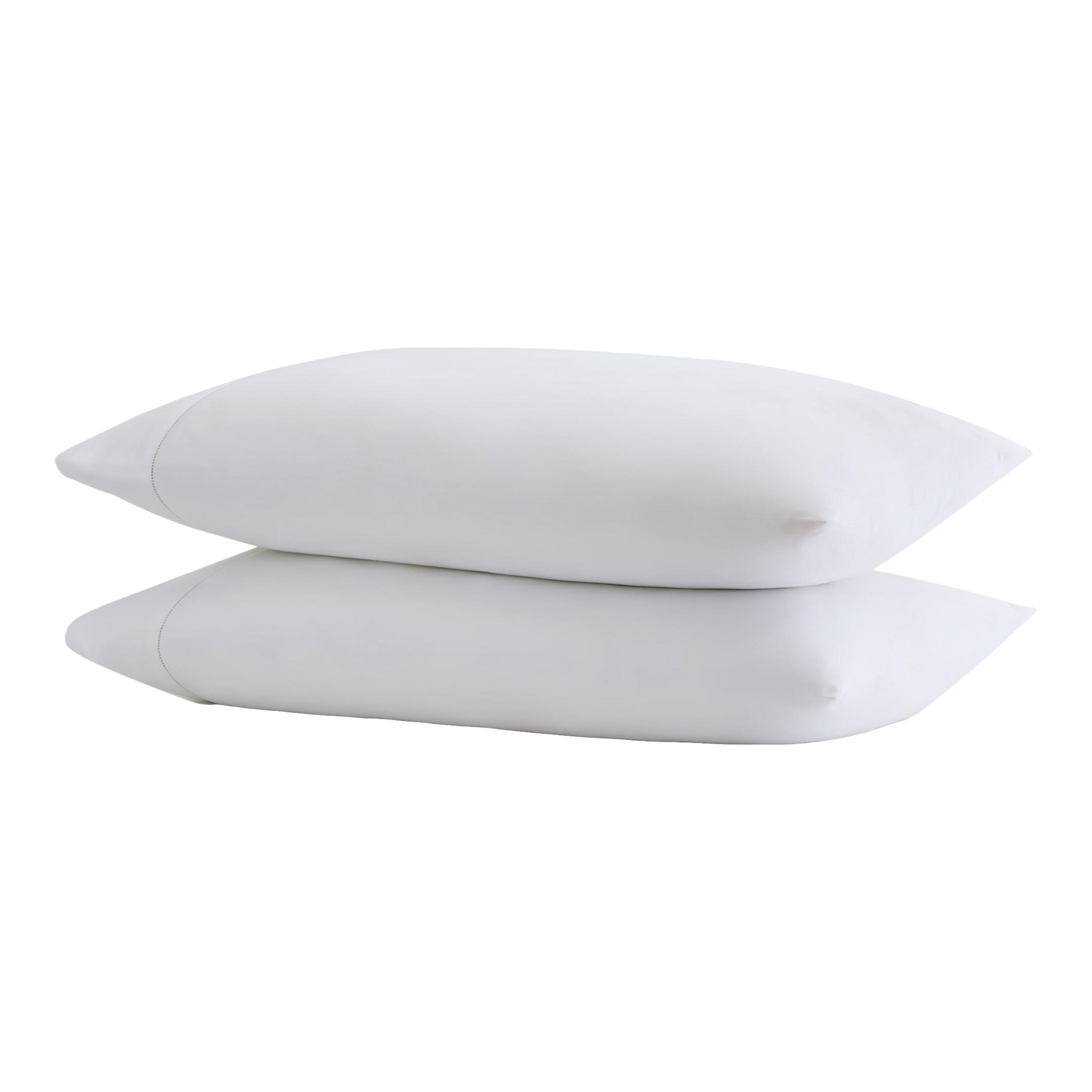 Quince Signature Giza Cotton Sateen Pillowcase Set in White/Mineral, 100% natural fabric pillowcases