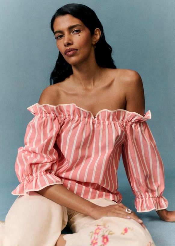 Sézane Mustina Blouse, 100% natural fabric tops