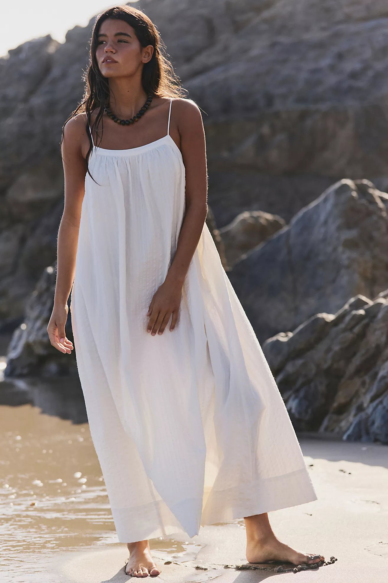 Free People Marisol Textured Cotton Maxi Dress, 100% natural fabric dresses