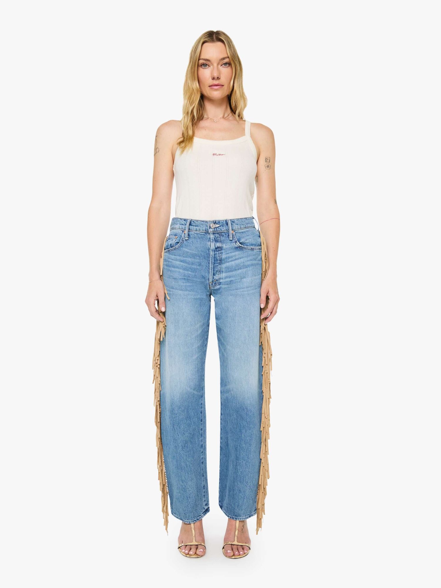 Mother The Fringe Half-Pipe Button Sneak – 100% natural cotton