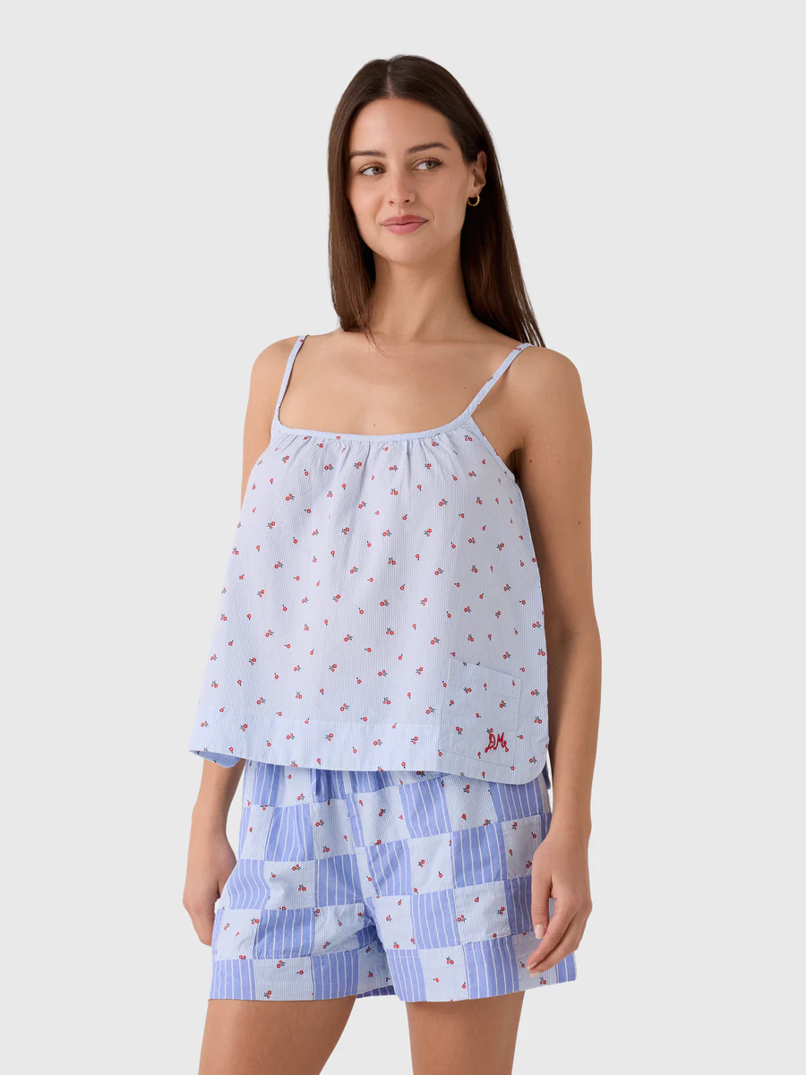 Damson Madder Damson Madder Eluna Cotton Cami, 100% natural fabric tops