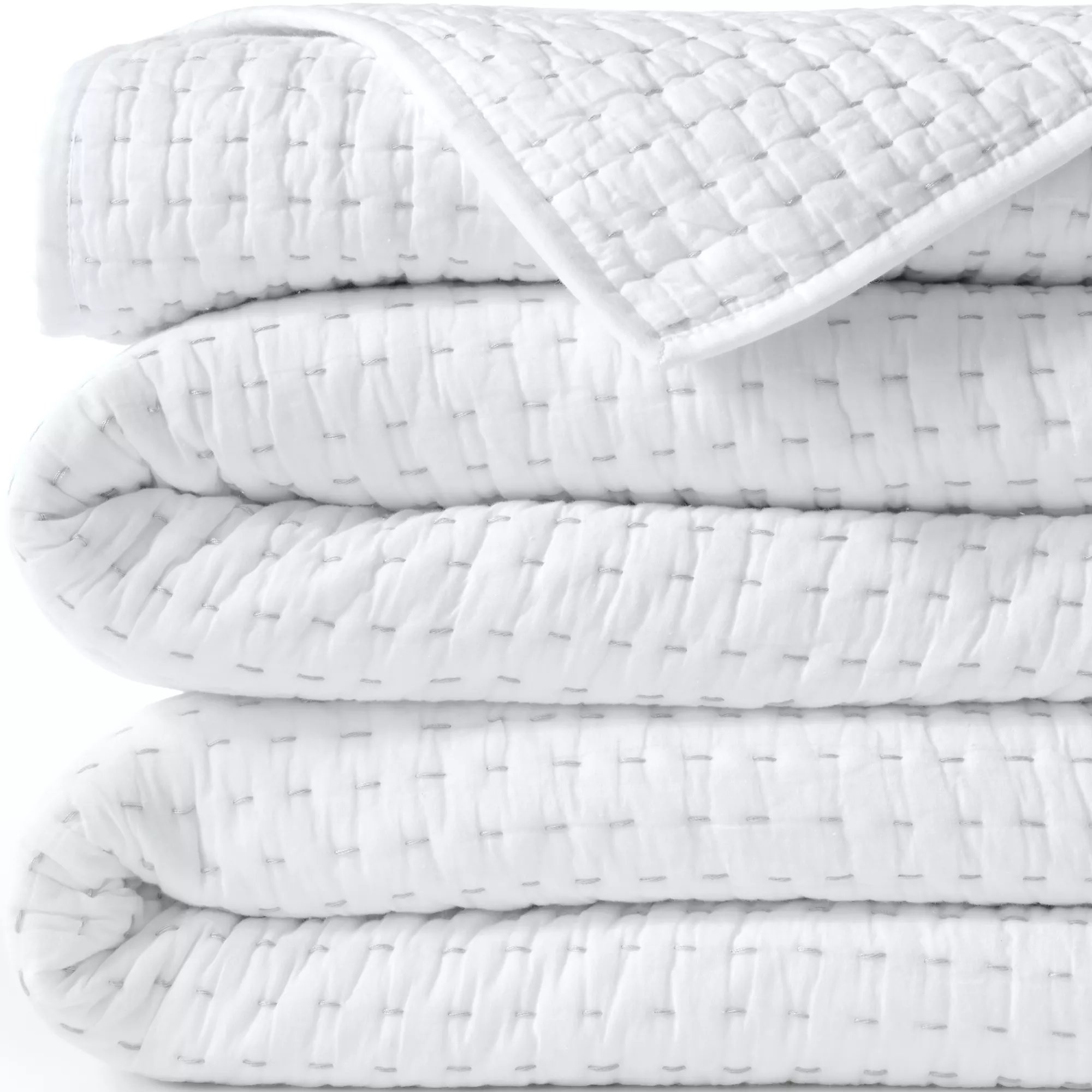 Lands End Seed Stitch Quilt, 100% natural fabric cotton bedding