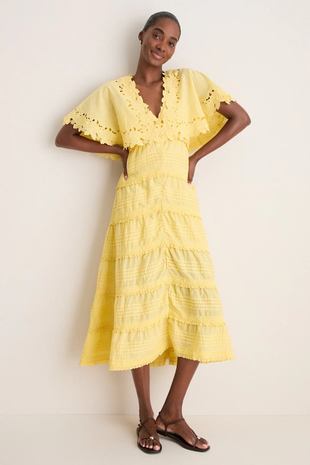 Sea New York Yellow Eleannora Dress, 100% natural fabric cocktail