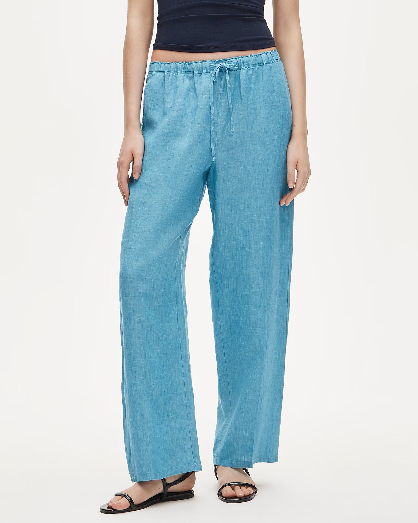 J.Crew Soleil pant in crosshatched linen, 100% natural fabric pants