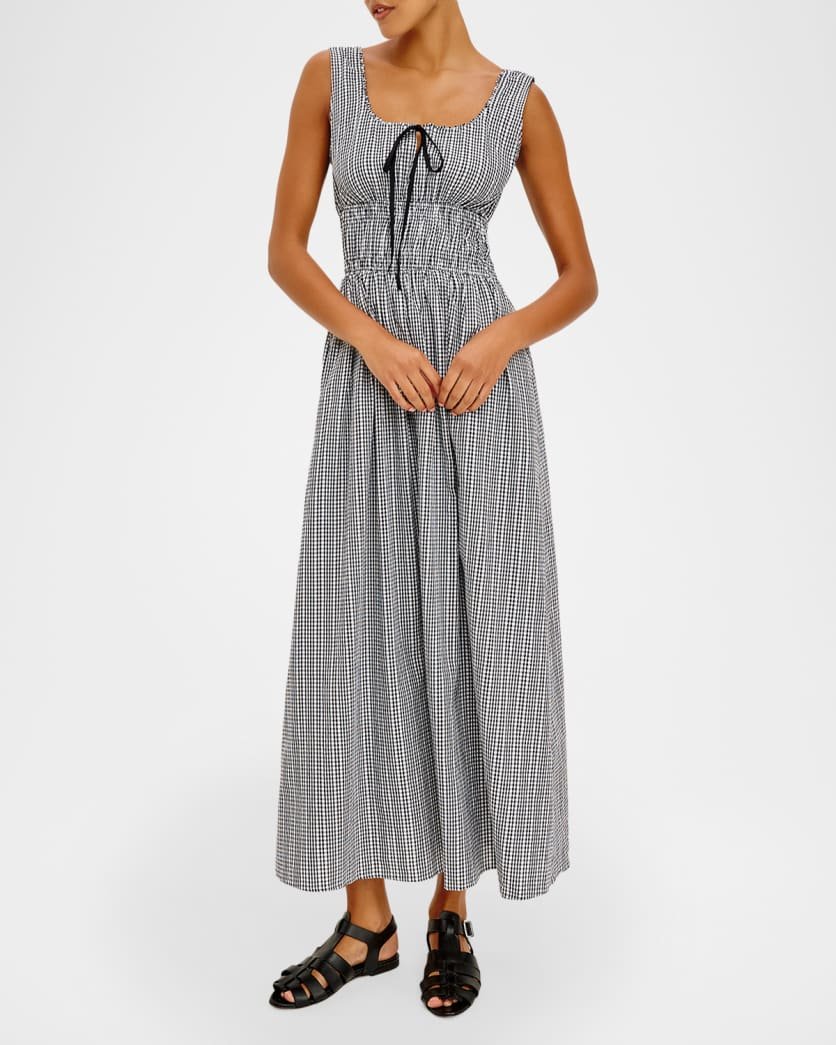 Rails Jordie Gingham A-Line Midi Dress, 100% natural fabric dresses