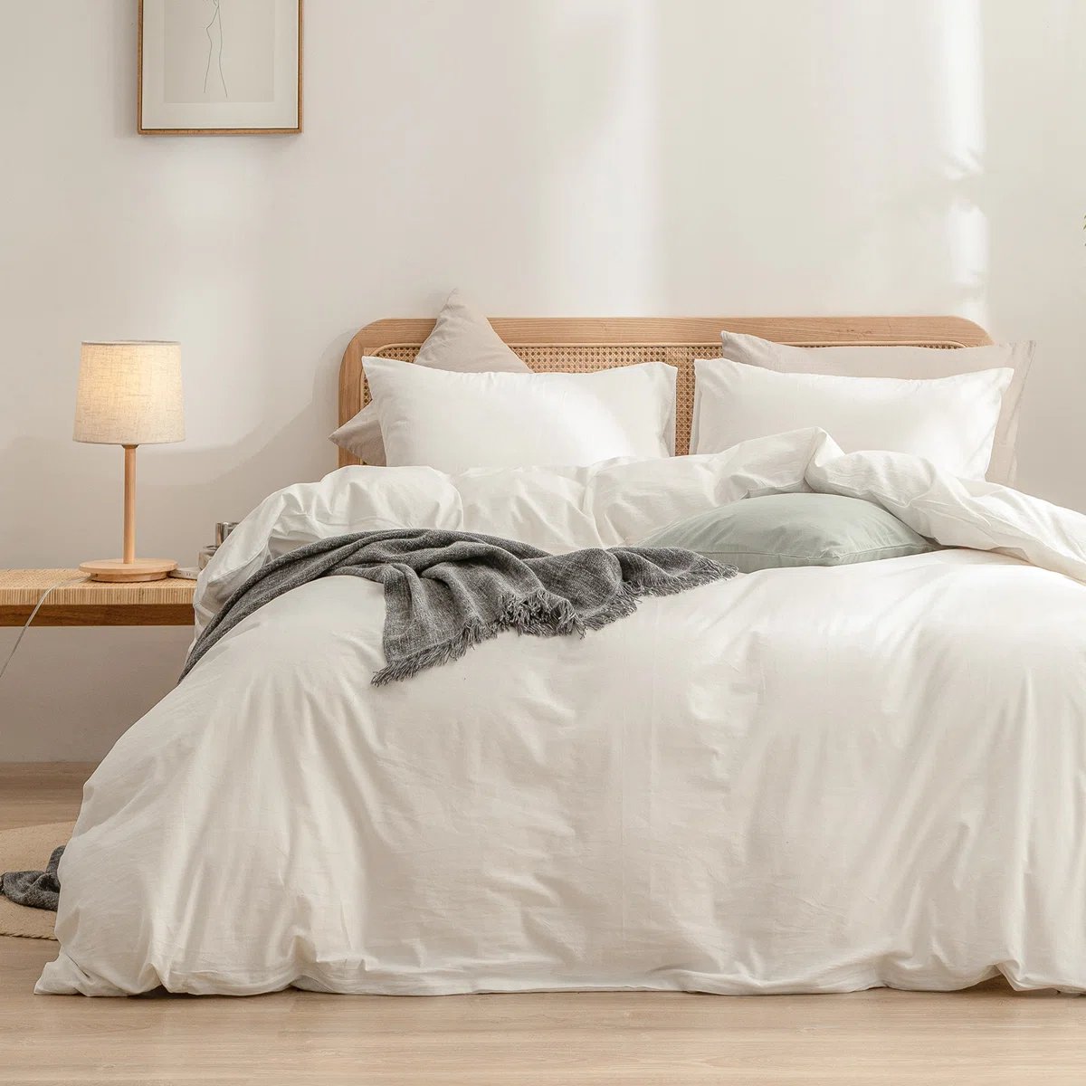 Wayfair BESTOUCH Duvet Cover Set 100% Washed Cotton , 100% natural fabric duvet covers & sets
