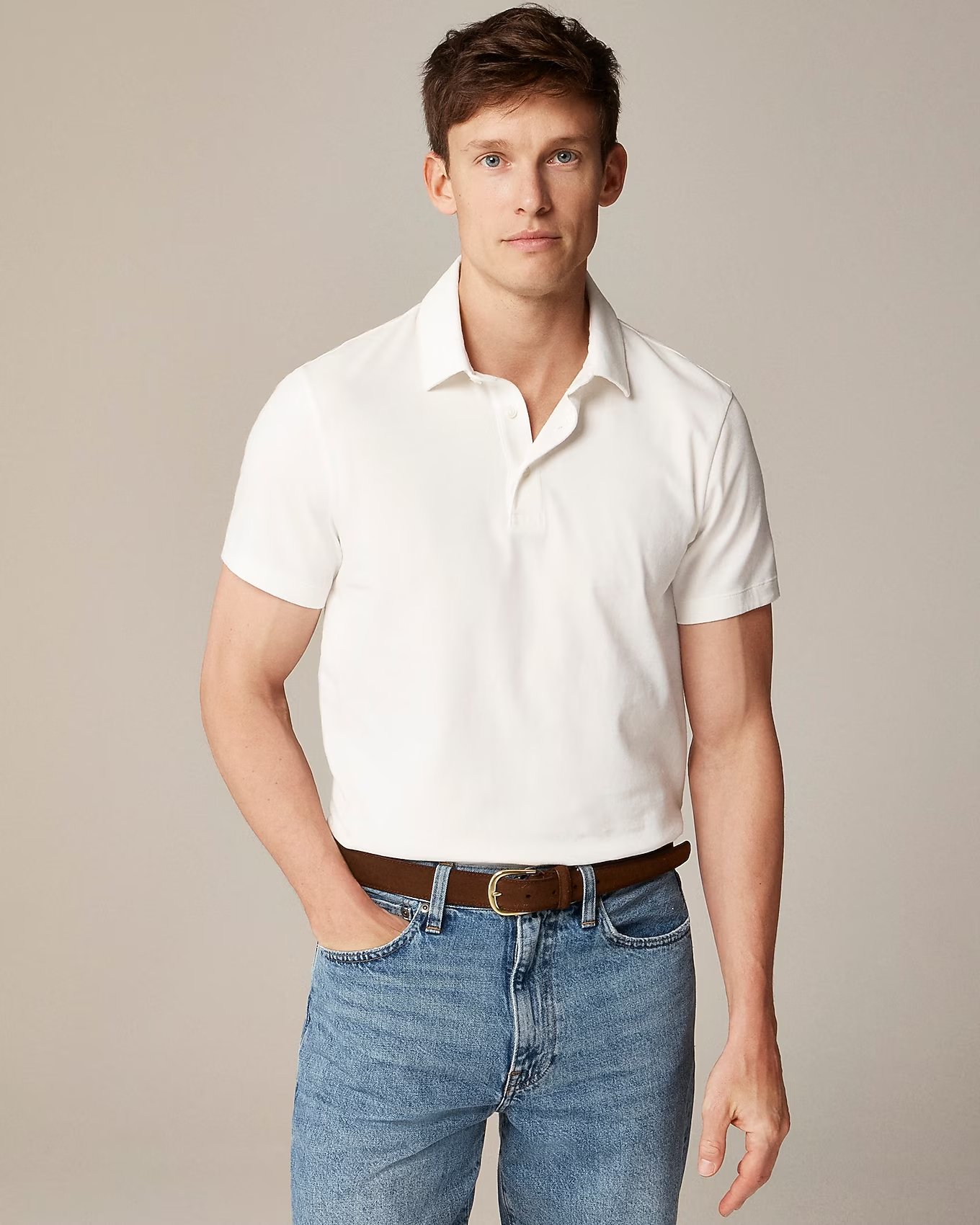 J.Crew Sueded cotton polo shirt, 100% natural fabric shirts