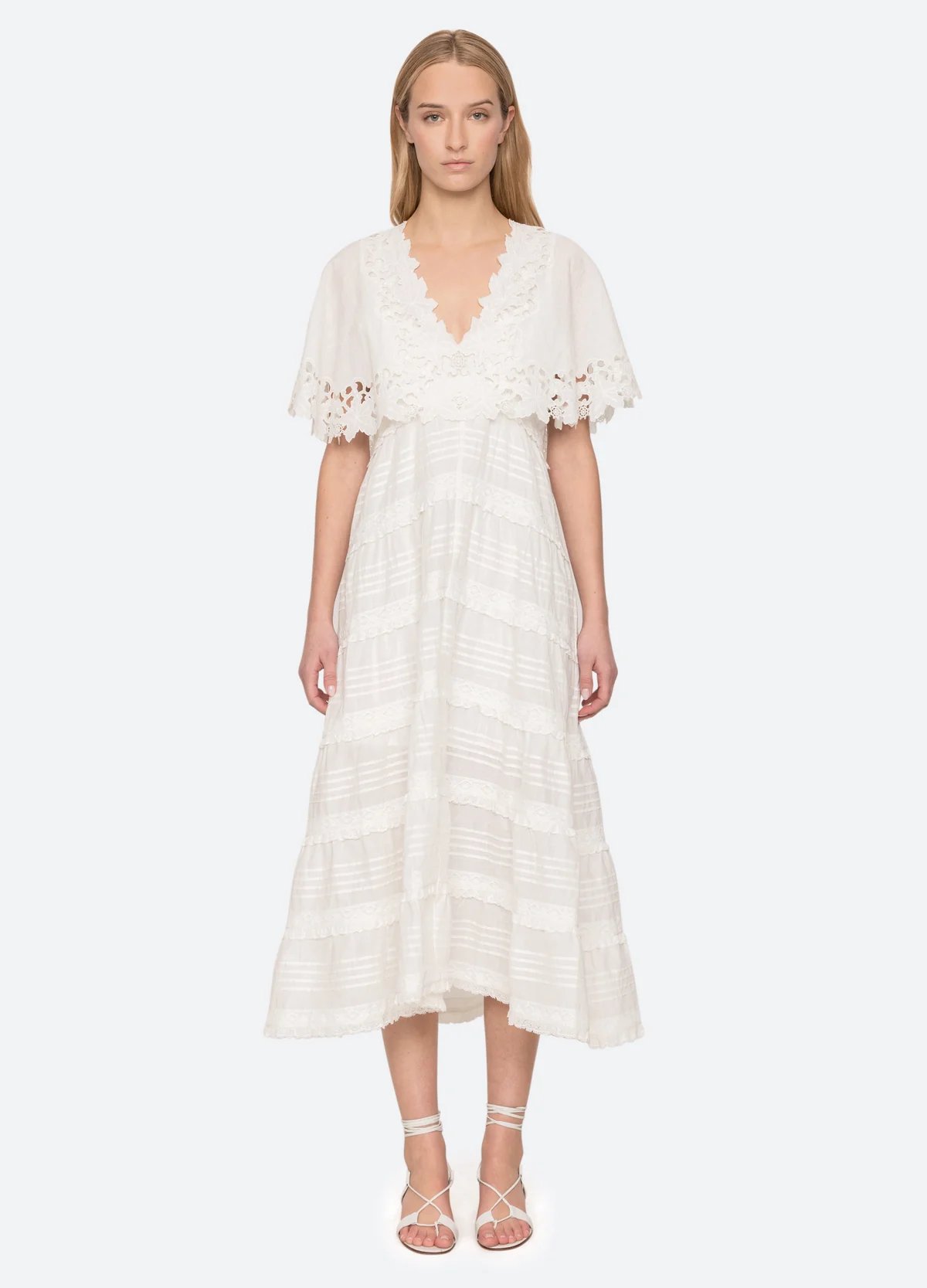Sea New York White Eleannora Dress, 100% natural fabric dresses