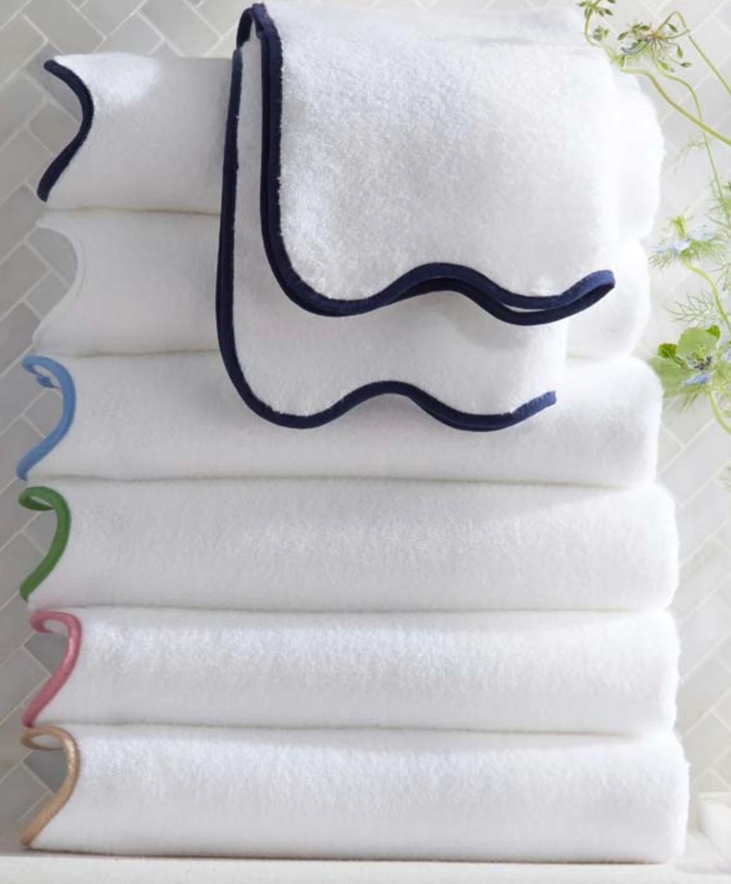 The Company Store Company Cotton™ Scalloped Bath Towel, 100% natural fabric bath towels
