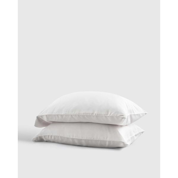 Quince Bamboo Pillowcase Set in White, 100% natural fabric pillowcases