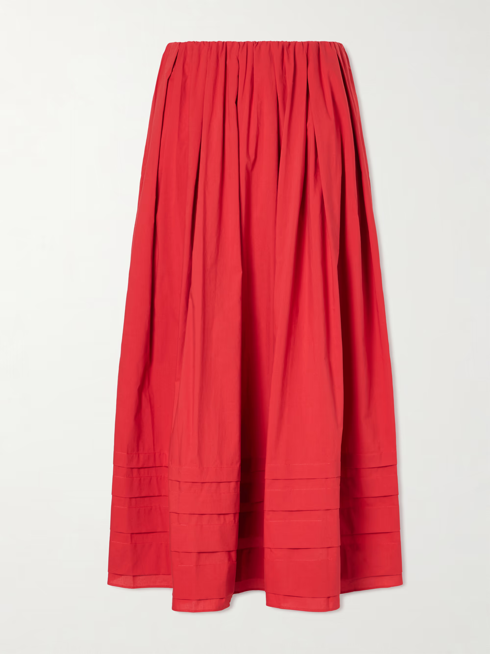 FAITHFULL Cales pleated cotton-poplin midi skirt, 100% natural fabric skirts