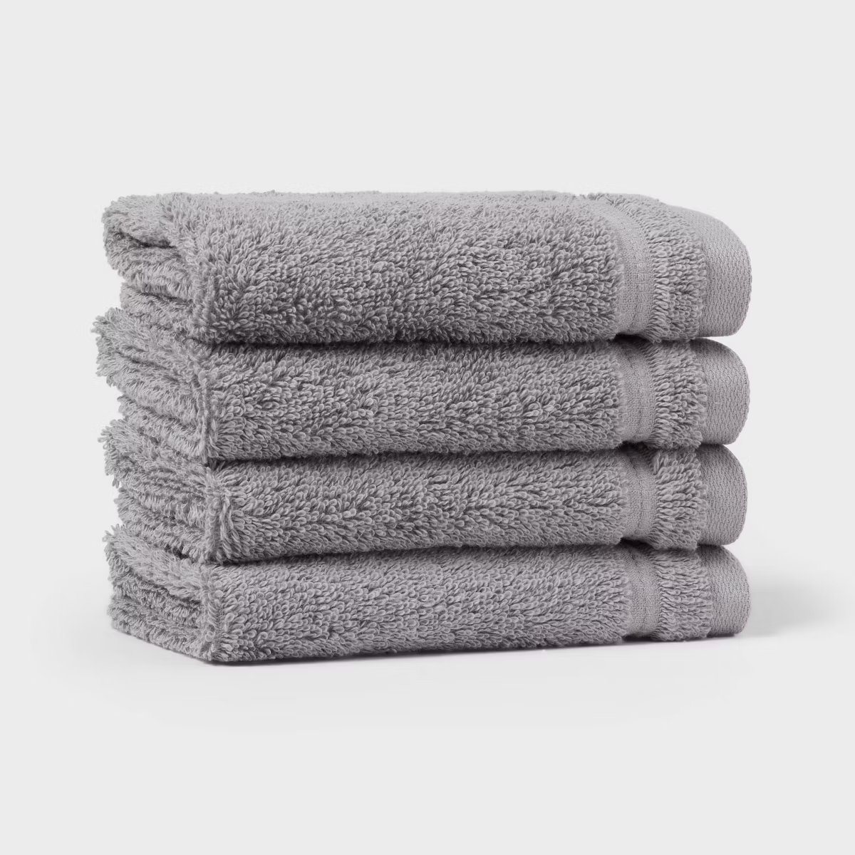Threshold 100% Cotton Antimicrobial Washcloths | Threshold 4-Pack, 100% natural fabric bath towels