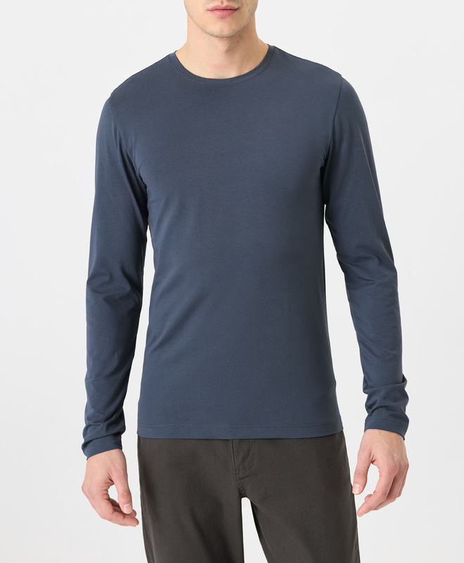 Pact Men’s Luxe Essential Slim Long Sleeve Tee made with Organic Cotton, 100% natural fabric basics