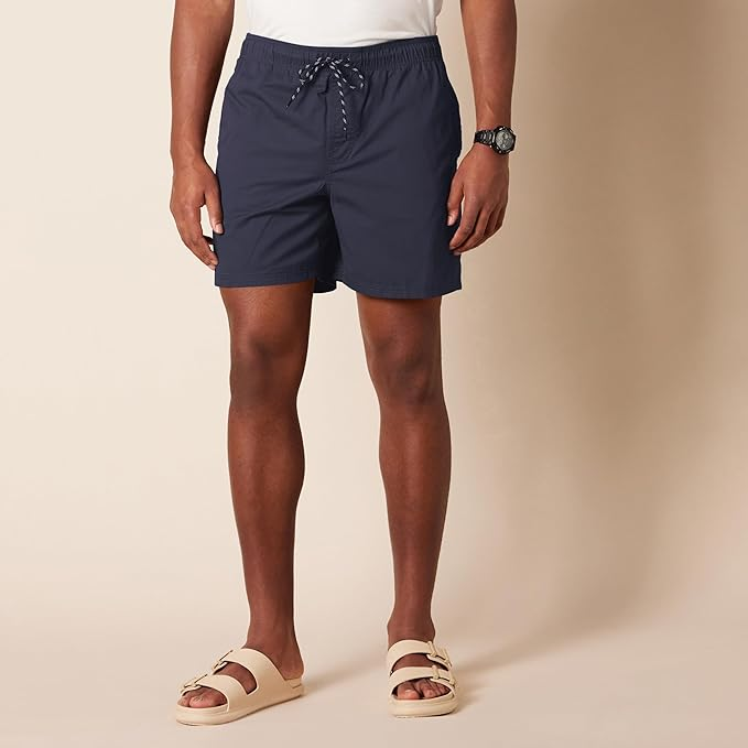 Amazon Amazon.com: Amazon Essentials Men's 6" Inseam Regular Fit Drawstring Shorts with Elastic Waist and Pockets, Black, X-Small : Clothing, Shoes & Jewelry, 100% natural fabric shorts