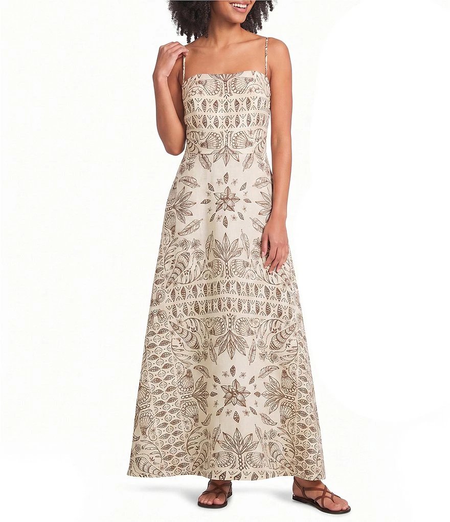 MASONS DAUGHTER Ashtyn Maxi Printed A-Line Dress, 100% natural fabric dresses