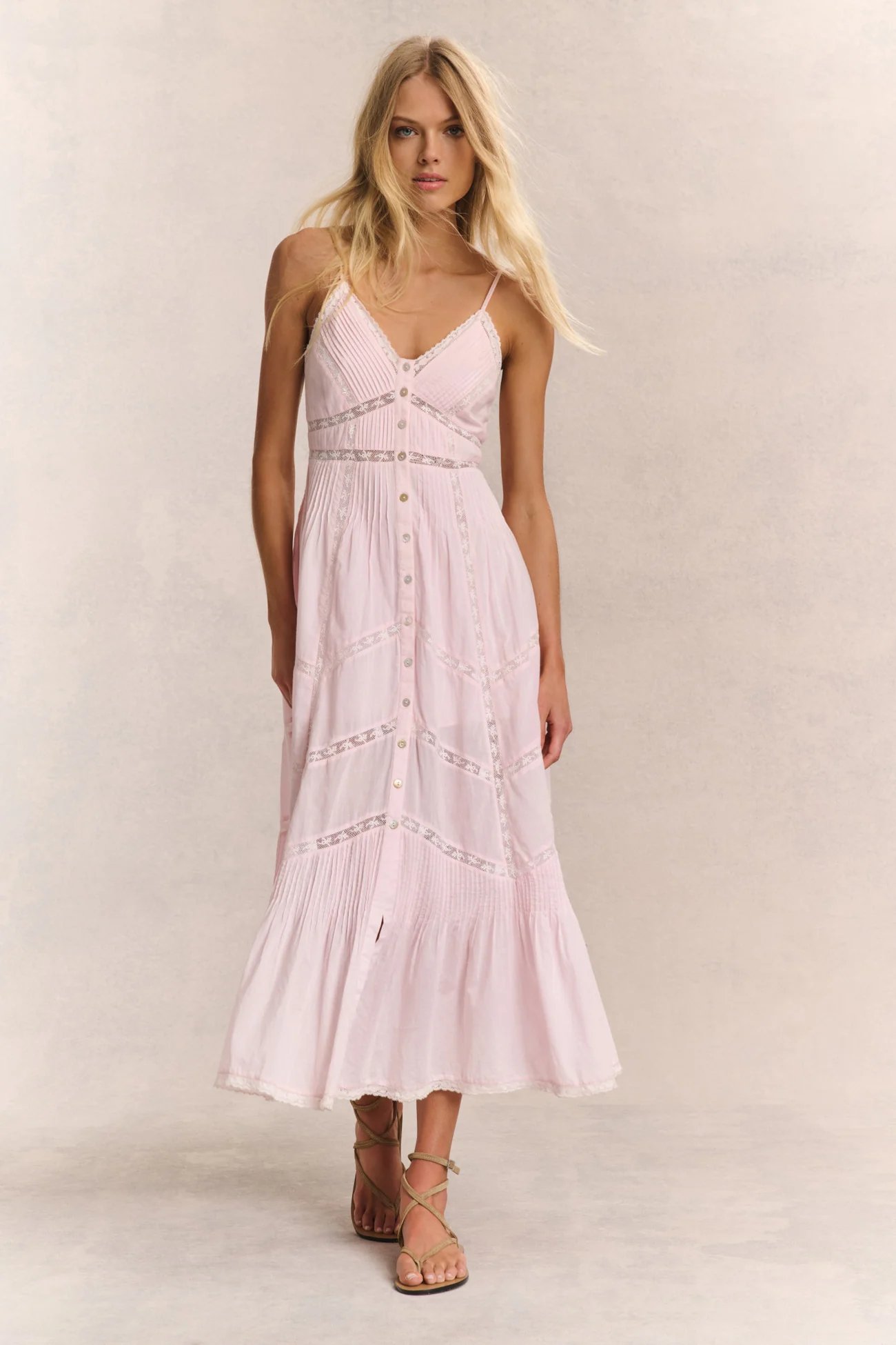 LoveShackFancy Esilda Heritage Cotton Midi Dress, 100% natural fabric dresses
