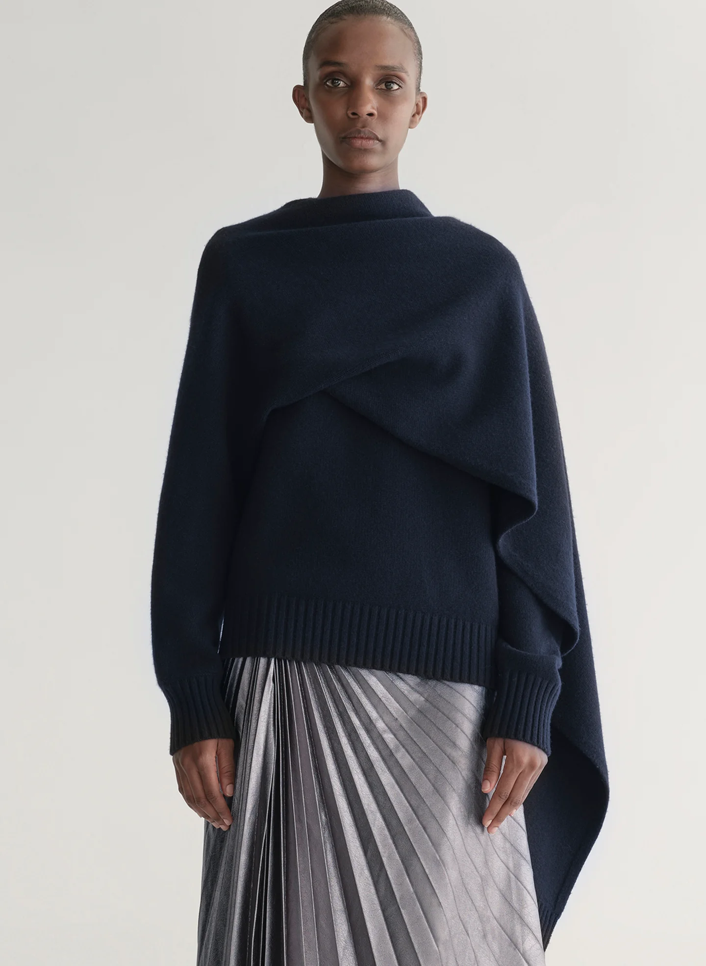 ALC Davin Draped Wool Sweater, 100% natural fabric knitwear
