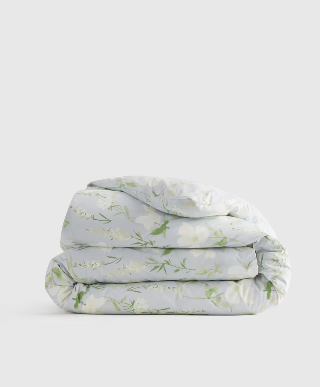 Quince Organic Crisp Percale Duvet Cover in Blue Garden, 100% natural fabric duvet covers & sets