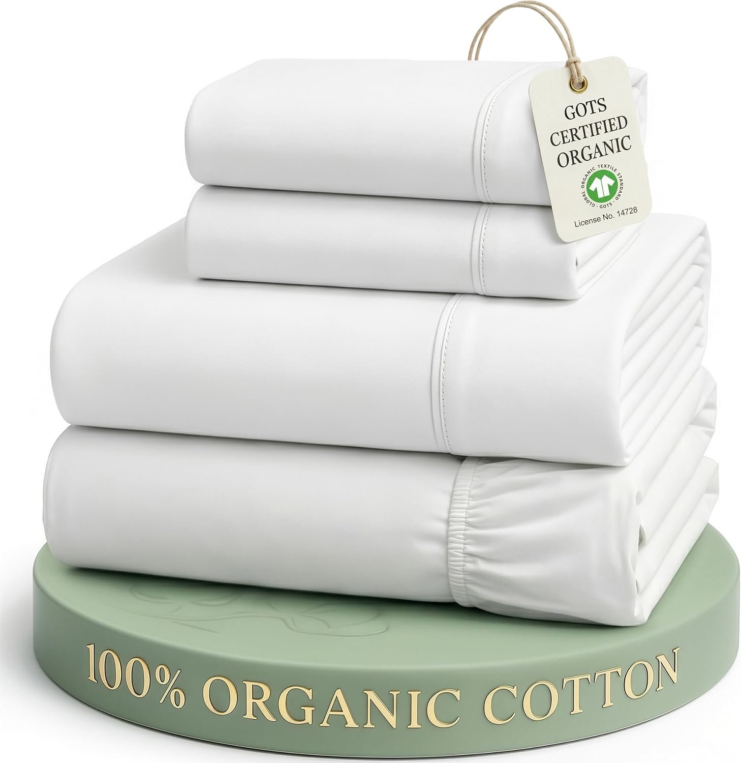 Amazon Amazon.com: LANE LINEN Queen Sheets 100% Organic Cotton 4pc Percale Cooling - White, 100% natural fabric cotton bedding